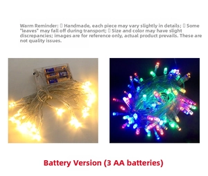 Détail de guirlande LED avec boîtier à piles pour 3 piles AA pour décoration de Noël
