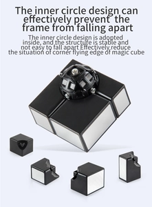 Macro view of inner spherical core structure and anti-pop design of the puzzle cube