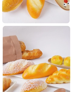 Detailtextur von PU Squishy Brot-Modellen inklusive Croissants und Baguettes für Dekoration