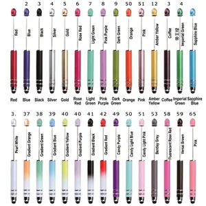 32 colors of DIY beaded stylus pens in metallic, gradient, and candy finishes for touchscreens