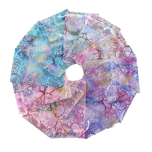 Colorful bronzing coral pattern organza gift bags with drawstring closure set