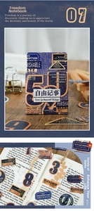 Macro view of vintage style scrapbook stickers with retro envelopes and postmarks
