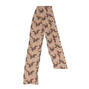 Flach liegendes beiges Haarband mit Paisley-Muster in Orange und Blau für Damen