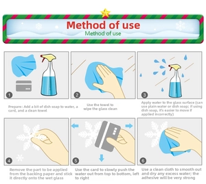 Step-by-step guide for applying snowflake town window stickers using the wet application method