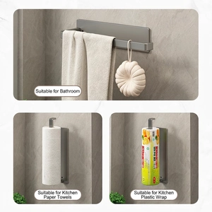 Gunmetal grey wall mounted kitchen tissue and cling film holder for cabinets