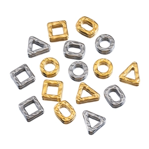 Hammered stainless steel geometric pendants in gold and silver for DIY jewelry making
