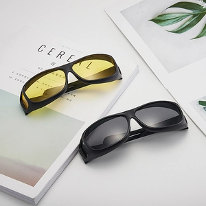 Sports Sunglasses Wrap Around Fit Over Prescription Glasses UV400 Protection Driving Cycling Outdoor Eyewear Plastic Frame