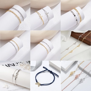 Braccialetto a Doppio Strato Minimalista in Argento Sterling S925 per Donna Elegante Cuore Infinito Croce Zirconia Intarsiata Gioielli Oro Argento