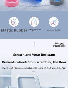 Silicone suitcase wheel covers showing elastic texture and noise reduction detail