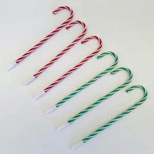 Christmas candy cane pens set with festive red and green stripes in 6 pieces pack