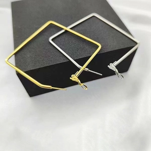 Chic oversized square hoop earrings in gold and silver stainless steel for women