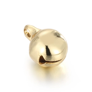 Polished gold stainless steel bell pendant charm for DIY jewelry and pet collar accessories
