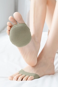 Cuscinetti per l'avampiede verde oliva con design a cinque dita e solette spesse ammortizzate