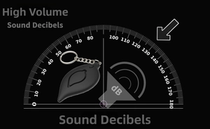 Leaf-shaped personal safety alarm with high 130dB sound decibel level display