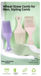 Haarpick-Kämme aus Weizenstroh für Vintage-Styling in vier verschiedenen Pastellfarben