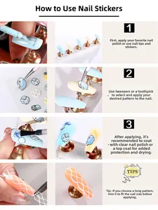 Tutorial dettagliato per l'applicazione di adesivi nail art 5D argento glitter in rilievo