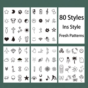 Semi-Permanent Herbal Juice Temporary Tattoo Stickers Waterproof Long Lasting Minimalist Body Art Butterfly Stars Quotes