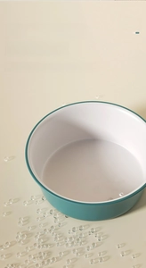 Detail showing food-grade PP material of the dual-color blue and white washbasin