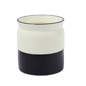 Minimalist black and white ceramic kitchen utensil holder for chopsticks and spoons