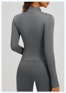 Slim fit dark grey sports jacket with ergonomic back stitching and high elasticity