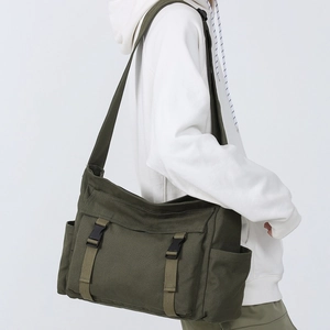 Sac Messager En Toile Rétro Grande Capacité Sac À Bandoulière Avec Boucle Pour Femmes Étudiantes