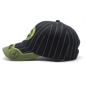 Striped black and green baseball cap with Austria embroidery and side logo