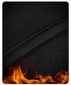Detail of thick fleece lining with Heat Storage Lock Temperature technology and stitching