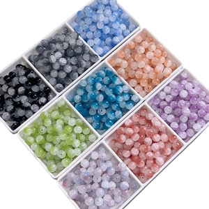 10mm transparent ice-crack glass beads in nine colors for DIY jewelry making