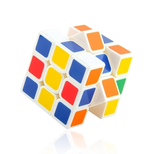 3x3x3 professional speed cube with white base and vibrant colored stickers in rotation