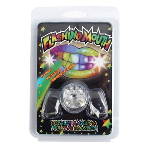 Colorful LED flashing mouth guard in clear blister pack for Halloween party fun