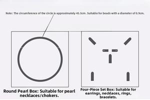 Detailed technical diagram of jewelry box lining inserts for pearl necklace sets