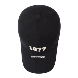 Classic black baseball cap with 1877 embroidery, stylish unisex outdoor sport sun hat