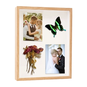 3cm deep hollow wooden shadow box frame for dried flowers and butterfly specimen display