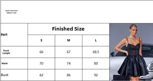 Detailed size chart for the rhinestone sequin cocktail party dress style DMQ77305