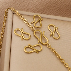 Gold plated stainless steel S-hook connectors for DIY jewelry bracelet necklace making