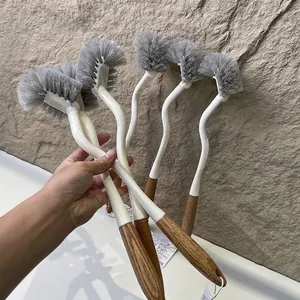 Brosse De Toilette À Long Manche En Hêtre Tête Courcée Outil De Nettoyage De Salle De Bain Style Japonais Minimaliste