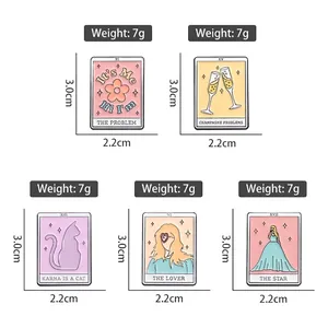 Set of 5 pastel Taylor lyrics enamel pins with tarot-style aesthetic designs