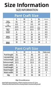 Tableau des tailles détaillé pour leggings de yoga sans couture avec mesures précises