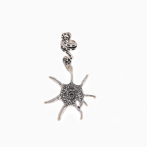 Silver octopus pendant hair ring with antique finish for Halloween dreadlock accessories