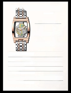 Detail view of the tonneau case watch dimensions and technical specifications summary