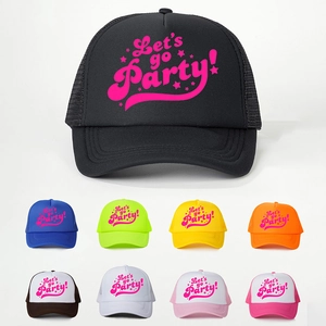 Let's Go Party Trucker Hat Mesh Breathable Polyester Adjustable Sun Protection Outdoor Party Cap