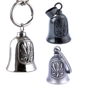Bell Pendant 316L Stainless Steel Maple Leaf Relief Retro Punk Hip Hop Motorcycle Guardian Bell Accessory