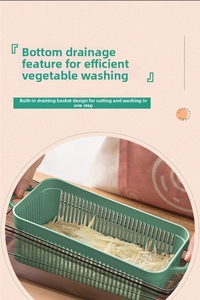 Dual-layer kitchen basket for washing, slicing, and draining vegetables efficiently
