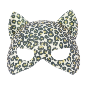 Sexy leopard print cat masquerade mask with glitter finish for Halloween parties