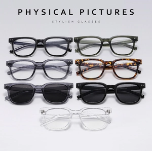 Various stylish round frame sunglasses in black, military green, and tortoise shell colors