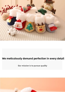Détails des chaussettes de Noël épaisses en polaire corail pour bébé avec motifs 3D
