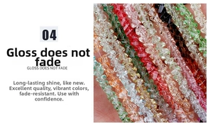 Close-up of vibrant gradient crystal glass beads showing faceted cuts and glossy finish