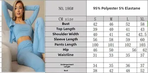 Tableau des tailles d'ensemble de détente en tricot avec mesures de buste et de longueur