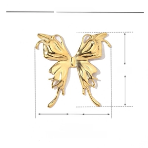 Gold stainless steel butterfly pendant specifications with dimensions and weight info