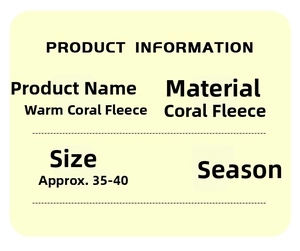 Detaillierte Informationskarte für Korallenvlies-Socken Material und Größe im Winter